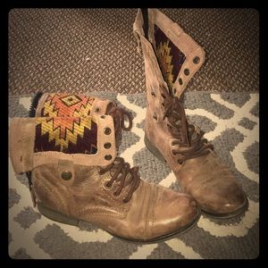 Tribal print Steve Madden Combat Boots